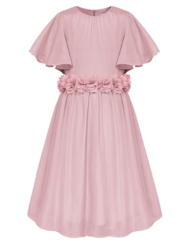 GRACE KARIN Mädchen Kleid Festliches 116 Kinder Hochzeits Sommer Einschulung Prinzessin Kleider 122 Blumenmädchen Kleid Lila von GRACE KARIN