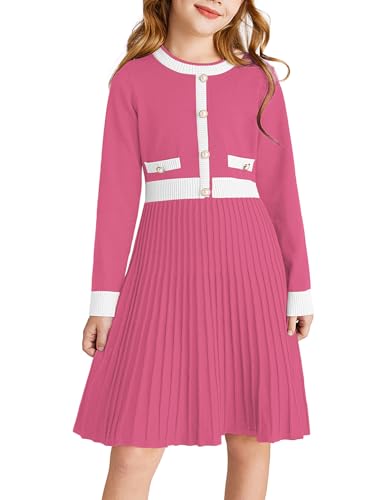 GRACE KARIN Mädchen Langarm Strickkleid Prinzessin Elegant Rundhals Festlich Kleid für Hochzeit Pulloverkleid Pink 10-12 Jahre GRACE KARIN Mädchen Langarm Strickkleid Prinzessin Elegant Rundhals Festlich Kleid für Hochzeit Pulloverkleid Pink 10-12 Jahre von GRACE KARIN