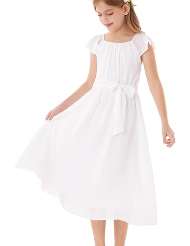 GRACE KARIN Mädchenkleid Formelles Party-/Hochzeitsgast-Festzugskleid für Teenager-Mädchen Weiß 8-10 Jahre von GRACE KARIN