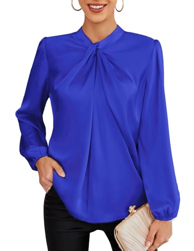GRACE KARIN Oberteil Bowtie Bluse Damen Rot Bluse Oberteil Cl2199-15 Saphir XL von GRACE KARIN