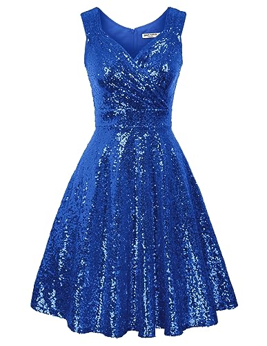 GRACE KARIN Partykleider perlen Petticoat Kleid ärmellos Festliche Kleider Standesamt Swing Kleid CL1061-21 2XL von GRACE KARIN