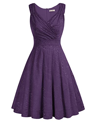 GRACE KARIN Partykleider weinrot Petticoat Kleid ärmellos Festliche Kleider Standesamt Swing Kleid CL645-8 2XL von GRACE KARIN