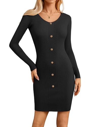 Strickkleid Damen Langarm Knielang Winterkleid Damen Elegant Pulloverkleid Herbstkleid Schwarz XXL Strickkleid Damen Langarm Knielang Winterkleid Damen Elegant Pulloverkleid Herbstkleid Schwarz XXL von GRACE KARIN