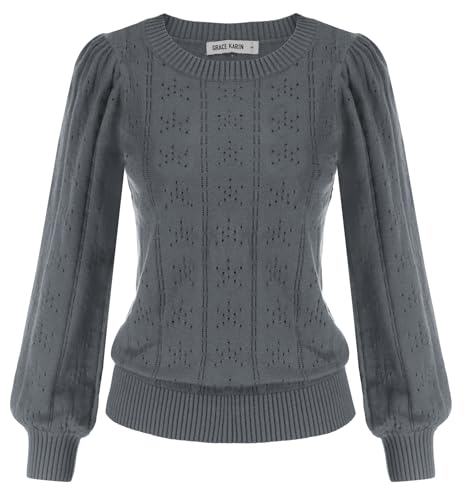 GRACE KARIN Sweater Damen Ohne Kapuze Pullover Lang Strickpullover Langarm Langarm Pullover Cl834-18 M GRACE KARIN Sweater Damen Ohne Kapuze Pullover Lang Strickpullover Langarm Langarm Pullover Cl834-18 M von GRACE KARIN
