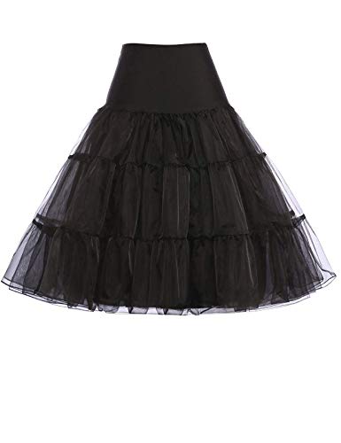 GRACE KARIN Swing Petticoat Damen Festliche Petticoat schwarz Unterrock Fashion Rock 1X CL8922-1 von GRACE KARIN