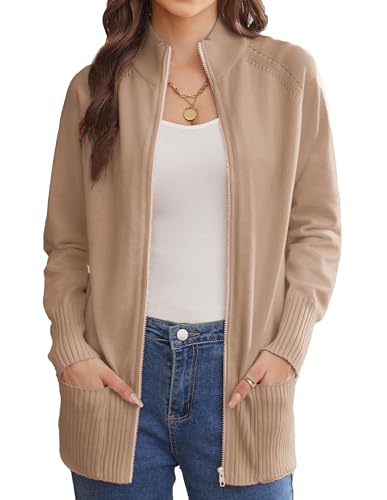 GRACE KARIN Vintage Stehkragen Strickjacke mit Langen Ärmeln Picnic Daily Strickjacke Khaki XL GRACE KARIN Vintage Stehkragen Strickjacke mit Langen Ärmeln Picnic Daily Strickjacke Khaki XL von GRACE KARIN