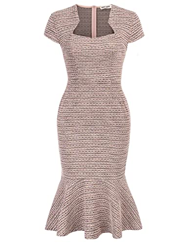 GRACE KARIN Wunderschönes Bleistiftkleid für Damen, Flügelärmel, Tweed-Bleistiftkleid für die Arbeit, Pink, XX-Large GRACE KARIN Wunderschönes Bleistiftkleid für Damen, Flügelärmel, Tweed-Bleistiftkleid für die Arbeit, Pink, XX-Large von GRACE KARIN