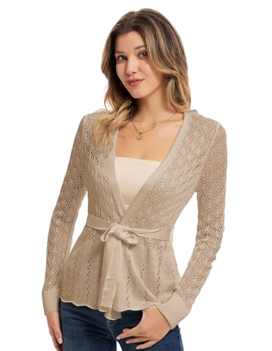 Ladies Sommer Solid Farbe Lockere Passform Strickjacke Mode Damen Transparente Langarm Open Front Strickjacke Khaki M Ladies Sommer Solid Farbe Lockere Passform Strickjacke Mode Damen Transparente Langarm Open Front Strickjacke Khaki M von GRACE KARIN