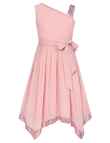 Mädchen Kleider Pailletten A Linien Kleid Elegant Kinder Prinzessin Kleid Rosa 6 Jahre von GRACE KARIN