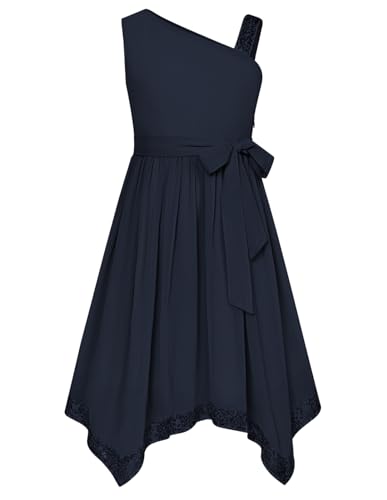 Mädchen Kleider Pailletten A Linien Kleid Elegant Kinder Prinzessin Kleid Schwarz 6 Jahre von GRACE KARIN