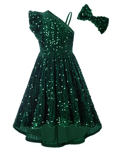EIN-Schulter Glitzer Swingkleider Mädchen A-Linie Festlich Samtkleid Glitzer Kleid Mädchen CL2139-04 14Y EIN-Schulter Glitzer Swingkleider Mädchen A-Linie Festlich Samtkleid Glitzer Kleid Mädchen CL2139-04 14Y von GRACE KARIN