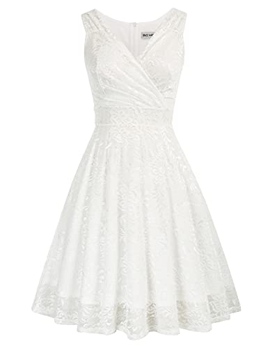 Partykleider weinrot Petticoat Kleid ärmellos Festliche Kleider Standesamt Swing Kleid CL645-2 2XL von GRACE KARIN