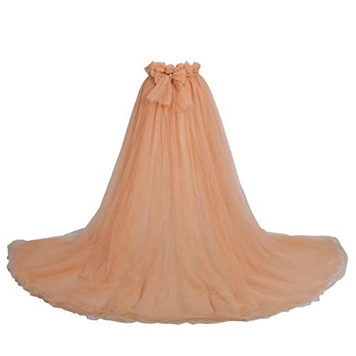 GRACEART Abnehmbarer Zug Brautkleid Hochzeit Party Tutu Tüll Rock für Frauen Maxi Lang Bodenlang, champagnerfarben, Einheitsgröße von GRACEART