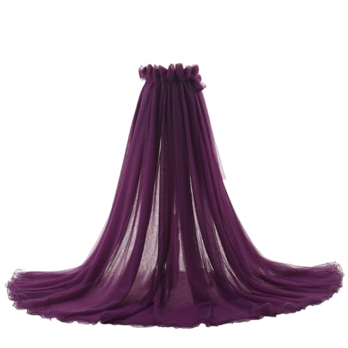 GRACEART Abnehmbarer Zug Brautkleid Hochzeit Party Tutu Tüll Rock für Frauen Maxi Lang Bodenlang, violett, Einheitsgröße von GRACEART