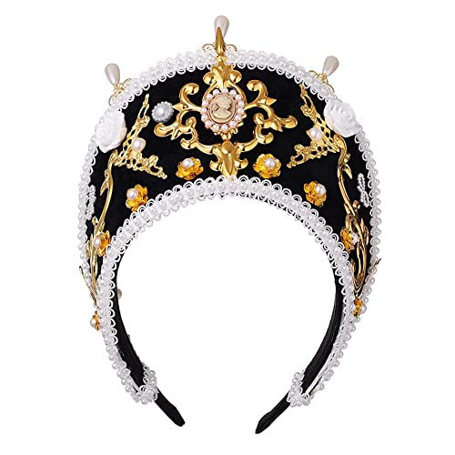 GRACEART Anne Boleyn Hut Kopfbedeckung elisabethanische Kopfbedeckung Tudor Coronet Hood Hat, Stil 8, 38 von GRACEART