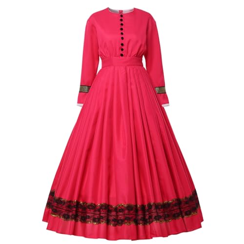 GRACEART Damen 1860s Viktorianisches Kleid Rokoko Party Kostüm (Rose rot, S) von GRACEART