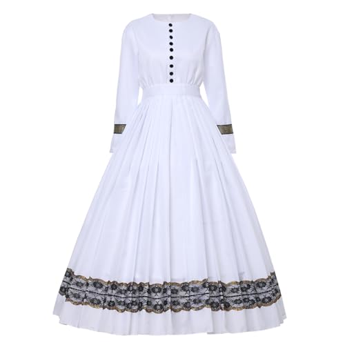 GRACEART Damen 1860s Viktorianisches Kleid Rokoko Party Kostüm (Weiß, XXL) von GRACEART