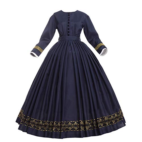 GRACEART Damen 1860s Viktorianisches Kleid Rokoko Party Kostüm (dunkelblau, L) von GRACEART