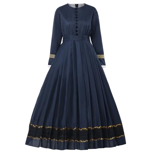 GRACEART Damen 1860s Viktorianisches Kleid Rokoko Party Kostüm (dunkelblau, S) von GRACEART