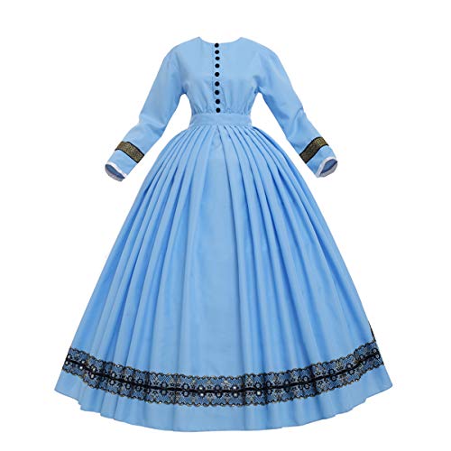 GRACEART Damen 1860s Viktorianisches Kleid Rokoko Party Kostüm (hellblau, S) von GRACEART