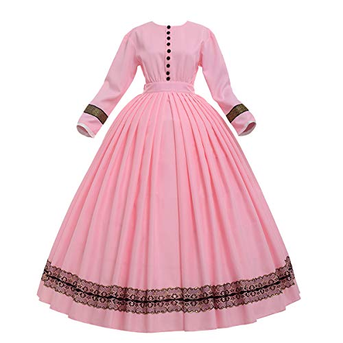 GRACEART Damen 1860s Viktorianisches Kleid Rokoko Party Kostüm (pink, M) von GRACEART