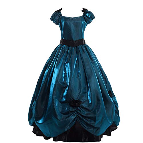 GRACEART Damen Abendmode Vintage Frauen Viktorianischen Bowknot Kleid Gothic Ballkleid Elegante Abschlussball voll (2XL, Blau) von GRACEART