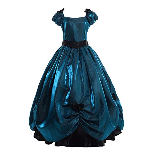 GRACEART Damen Abendmode Vintage Frauen Viktorianischen Bowknot Kleid Gothic Ballkleid Elegante Abschlussball voll (S, Blau) von GRACEART