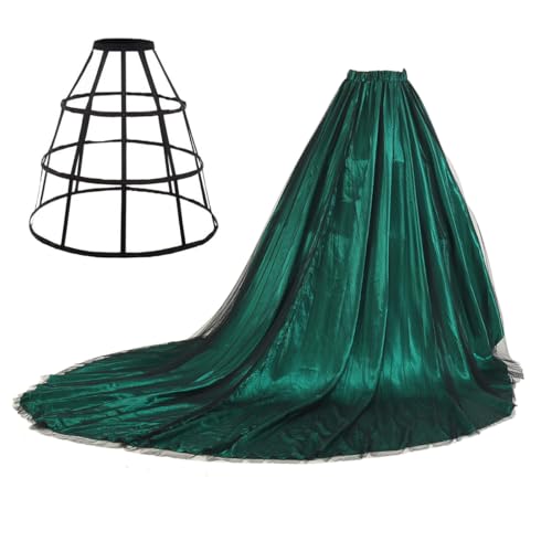 GRACEART Damen Lange Retro Maxi Tüll Rock Brautkleider Unterrock Überrock (Grün) von GRACEART