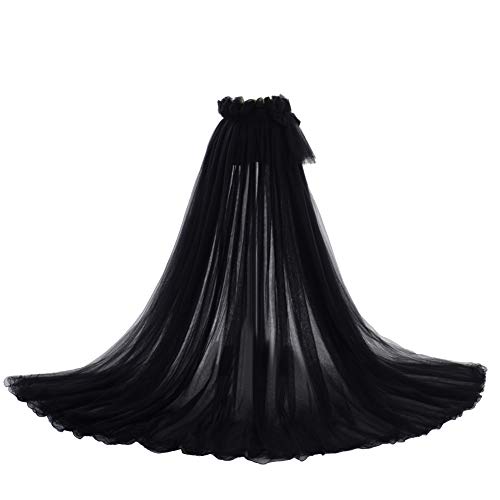 GRACEART Damen Lange Tüll Röcke Abschlussball Abend Rock Elastic Bund Tutu (Schwarz) von GRACEART