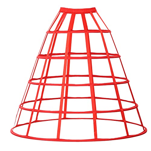 GRACEART Damen Reifrock Petticoat Gepäckträger Käfig Rock Braut Slips Crinoline, rot, One size von GRACEART