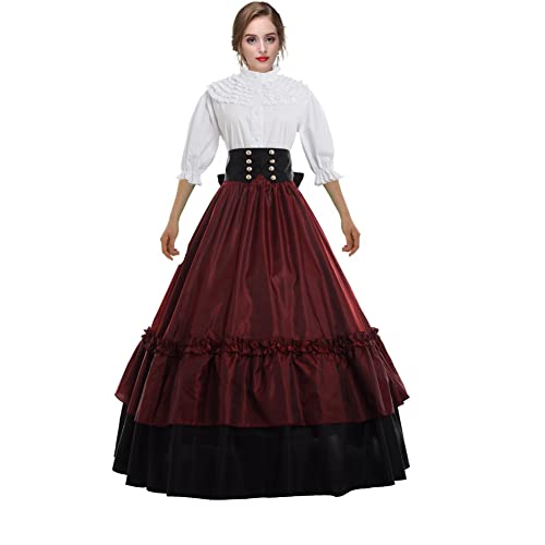 GRACEART Damen Renaissance Mittelalter Kleid Viktorianischen Königin Party Kostüm (S, Weinrot) von GRACEART