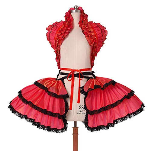 GRACEART Damen Steampunk Röcke Gothic Schal Verkleidung Accessoires für Karneval Fasching Halloween (Rosa rot, Einheitsgröße) von GRACEART