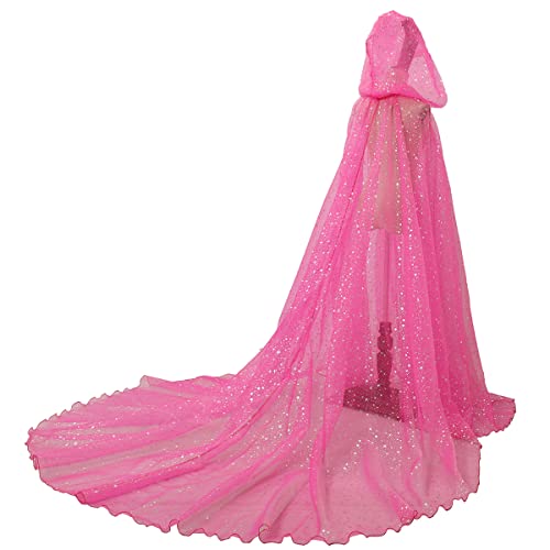 GRACEART Damen Tüll Umhang Hochzeit Mantel mit Kapuze Lange Jacke Braut Wraps Cape von GRACEART