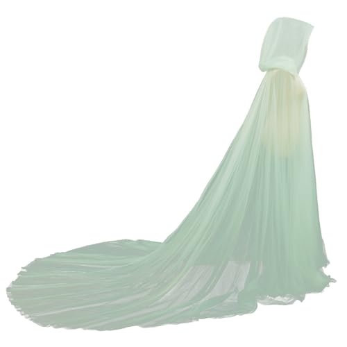 GRACEART Damen Tüll Umhang Hochzeit Mantel mit Kapuze Lange Jacke Braut Wraps Cape von GRACEART