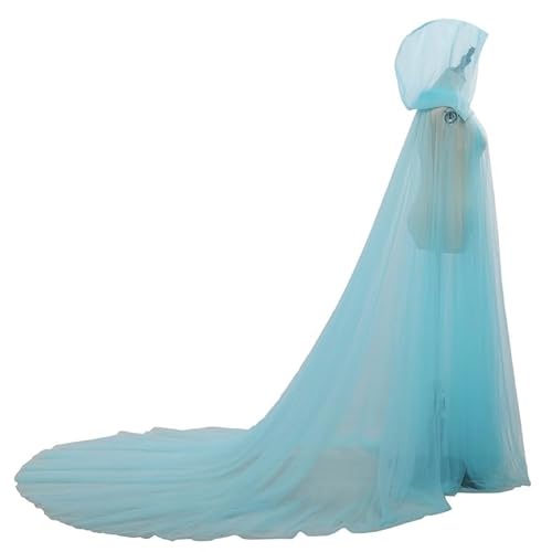 GRACEART Damen Tüll Umhang Hochzeit Mantel mit Kapuze Lange Jacke Braut Wraps Cape von GRACEART