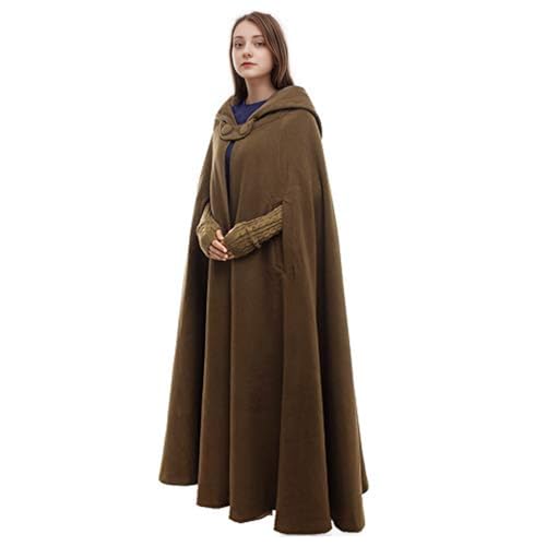 GRACEART Gothic Mittelalter Unisex Poncho Cape Fledermaus Shal Umhang Überwurf (Lang- Armeegrün) von GRACEART