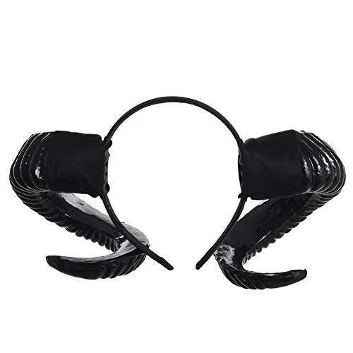 GRACEART Gotisch RAM Hörner Stirnband Haar Zubehör Teufelshörner Kostüm (Schwarz-2) von GRACEART