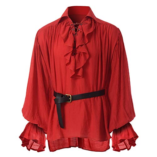 GRACEART Herren Mittelalterlich Nordisch Hemden Mit Gürtel von GRACEART