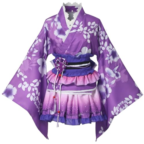 GRACEART Japanischer Kimono Robe Anime Cosplay Kostüm Kleid (L, Violett) von GRACEART