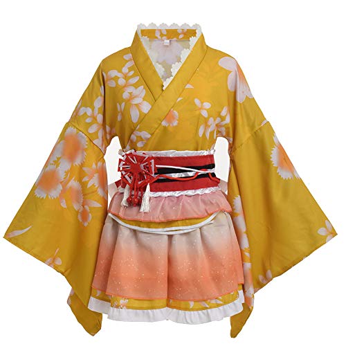 GRACEART Japanischer Kimono Robe Anime Cosplay Kostüm Kleid (S, Gelb) von GRACEART