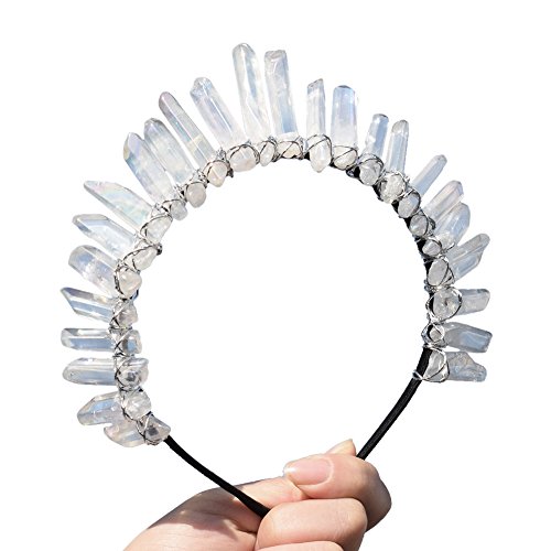 GRACEART Kristall Quarz Tiara Meerjungfrau Krone Stirnband (Weiß) von GRACEART