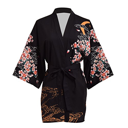 GRACEART Sakura Yukata Haori Bademantel Aufdecken Nachthemd Yukata (schwarz) von GRACEART