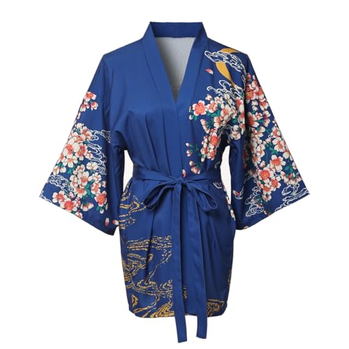 GRACEART Sakura Yukata Haori Bademantel Aufdecken Nachthemd (Blau) von GRACEART