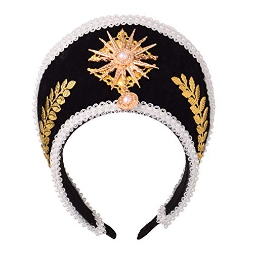 GRACEART Schmuck Mittelalter Koronet Tudor Kopfschmuck Tiara Tudor Krone für Damen und Mädchen Kostüm Zubehör, Style-4(black), Einheitsgröße von GRACEART