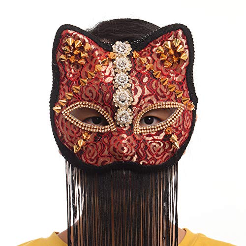 GRACEART Steampunk Fuchs Katze Niet Gesicht Maske mit Quaste von GRACEART