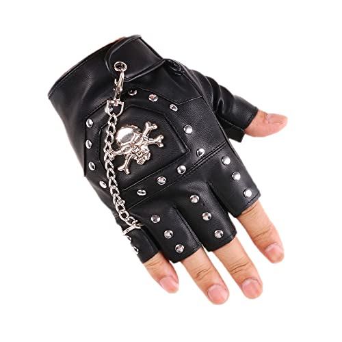 GRACEART Steampunk-Handschuhe, Gothic-Stil, für Herren, fingerlose Fäustlinge, totenkopf, Einheitsgröße von GRACEART