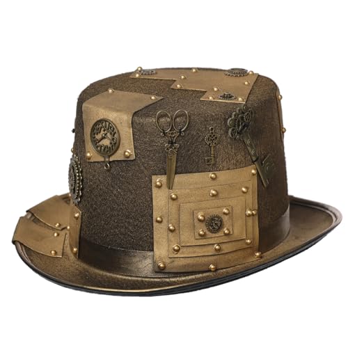 GRACEART Unisex Steampunk Hut Steampunk Zylinder Hut für Männer oder Frauen (DE/NL/SE/PL, Alphanumerisch, L, Style-25) von GRACEART