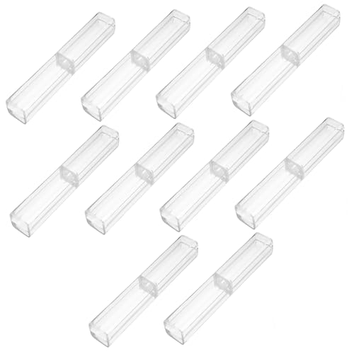 GRADENEVE 10 Stück Teiliges Transparentes Quadratisches Stifteetui Klarem Kunststoff Praktischer Stiftaufbewahrungskoffer mit Fester Ringhalterung Langlebig und Kratzfest für Schule und von GRADENEVE