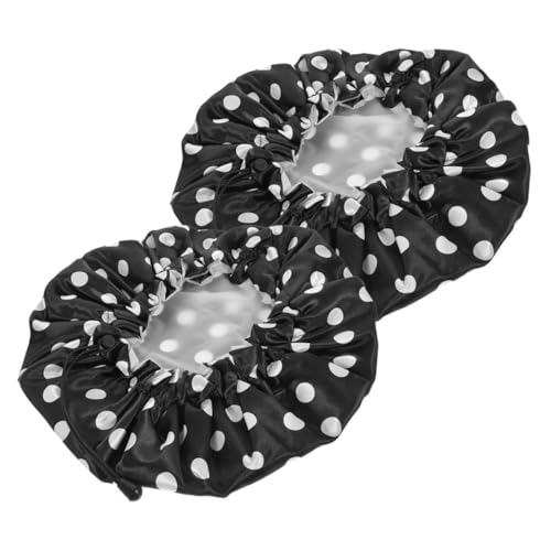 GRADENEVE 2stücke Pack Wiederverwendbare Satin Duschhauben Für Damen Elastische Bademützen Zum Duschen Und Wellness Geeignet Für Langes Haar Und Locken von GRADENEVE