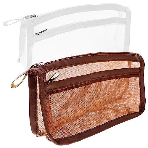 GRADENEVE 2stücke Doppel-Layer Mesh Federmäppchen Für Große Kapazität Transparente Aufbewahrungstasche Für Stifte Bleistifte Und Für Schule Und Büro von GRADENEVE